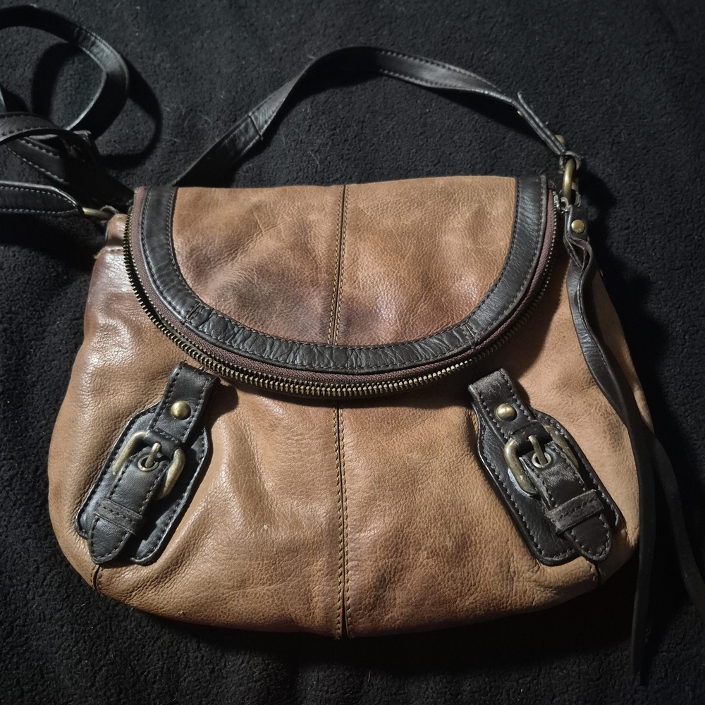 Lucky Brand Brown and Black Leather Bag